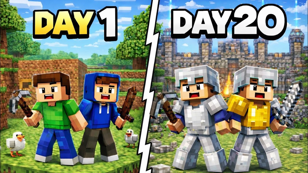 1 - 20 Ден HARDCORE Minecraft