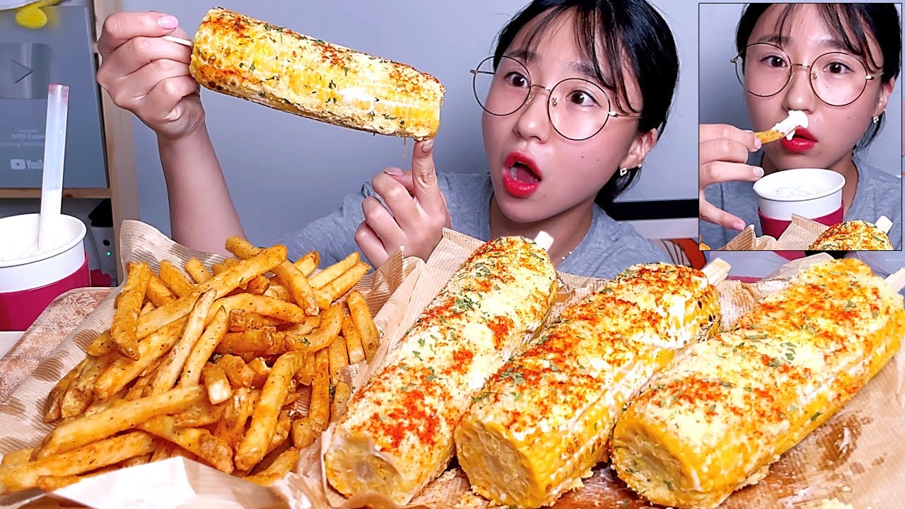 마약옥수수 감자튀김 밀크쉐이크 디저트 먹방 Dessert Mukbang