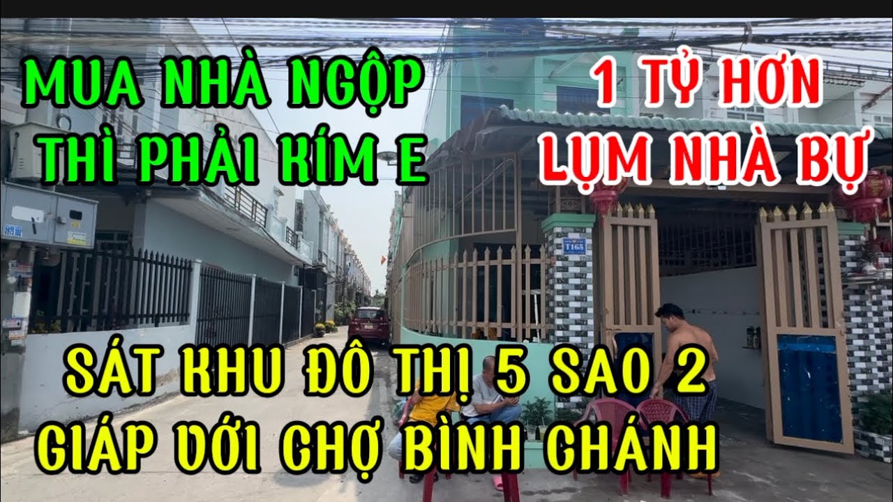 Trời ơi nhà 1 trệt 1 lầu đuờng ô tô có 1 tỷ hơn thôi.sổ  riêng khu đô thị 5 sao 2 giáp bình Chánh 