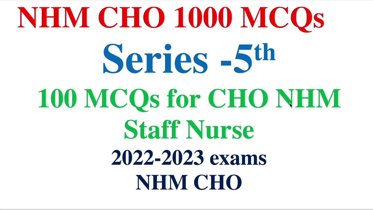 Специальный курс для CHO 2022-2023 | Все штаты CHO | Серия 5-я | 1000 MCQ
