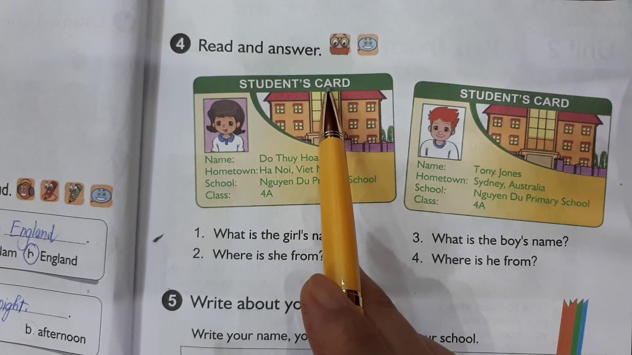 Tiếng Anh lớp 4 Unit 1 lesson 3