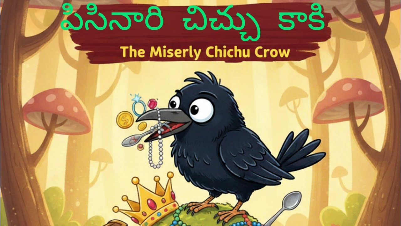  పిసినారి చిచ్చు కాకి -వర్షంలో విందు #telugu stories #telugu kathalu #animated vedios#moral stories 