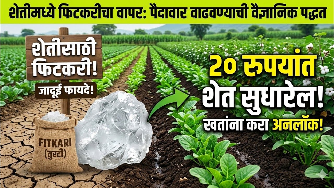 ₹20 ची फिटकरी शेतात टाकली तर काय होते? खताचा ‘लॉक’ उघडण्याचा वैज्ञानिक उपाय!