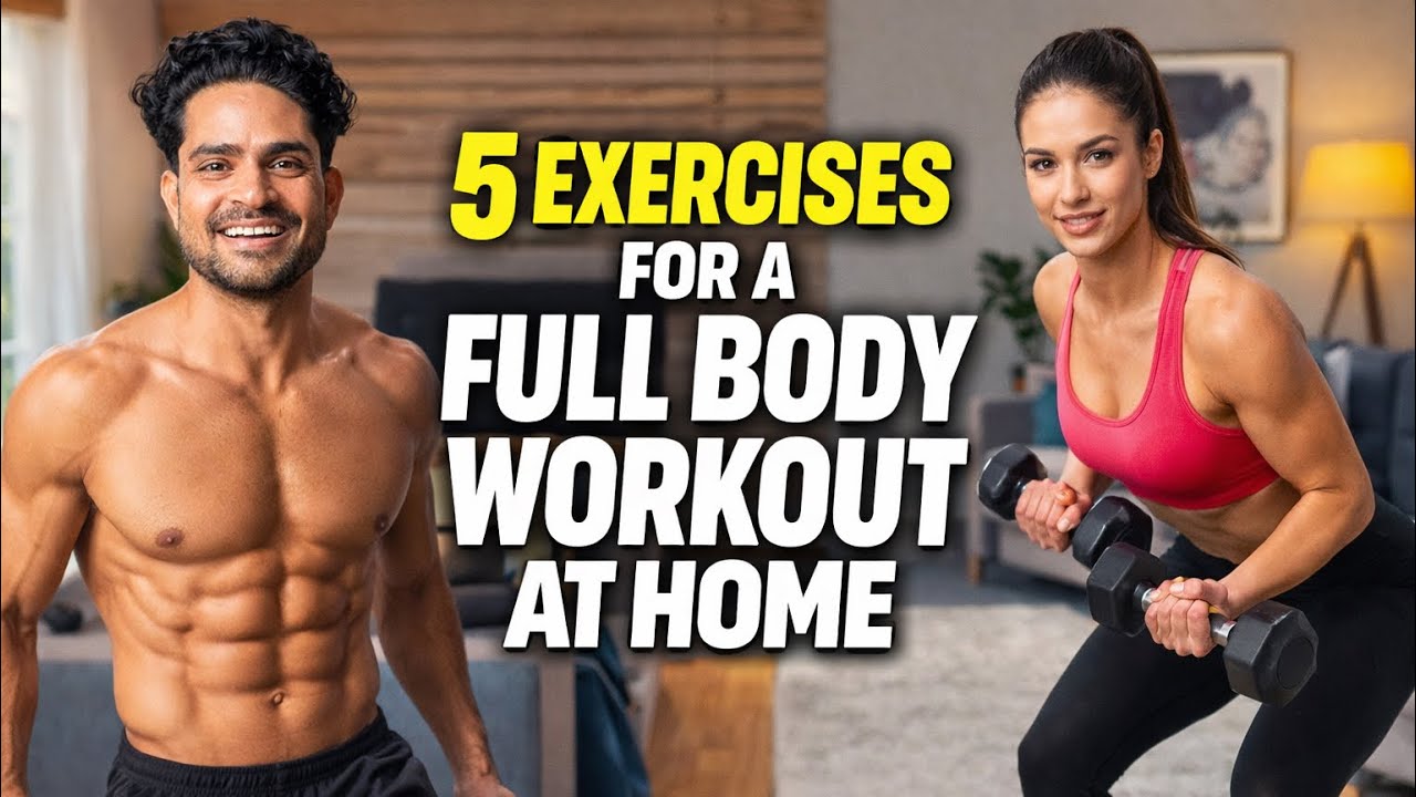 5 Exercises For A Full Body Workout At Home | Krishna Srivastava | belly fat exercise | fitness  gym
