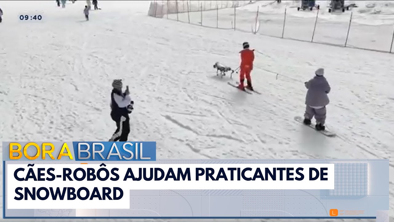 Cães-robôs ajudam esquiadores na neve | Bora Brasil