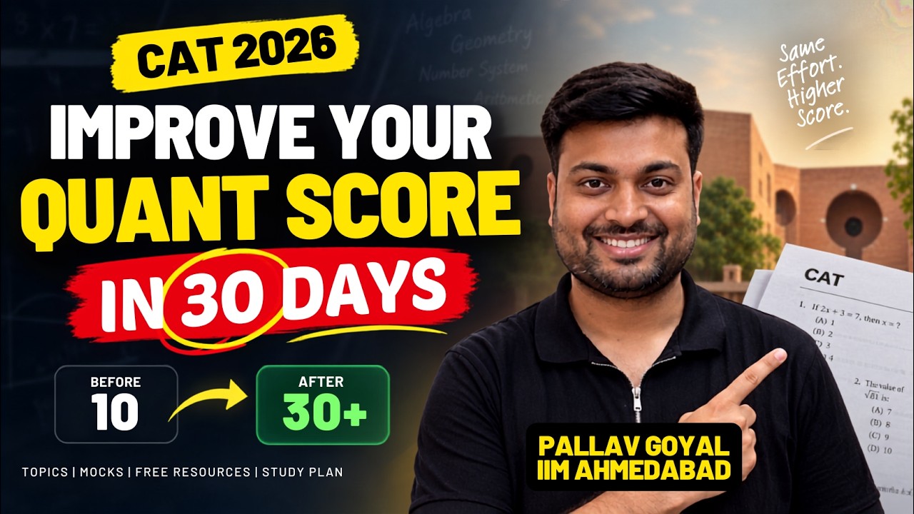 30 Days to Fix Your Quants Score | Step by Step Plan + Mocks + Topics