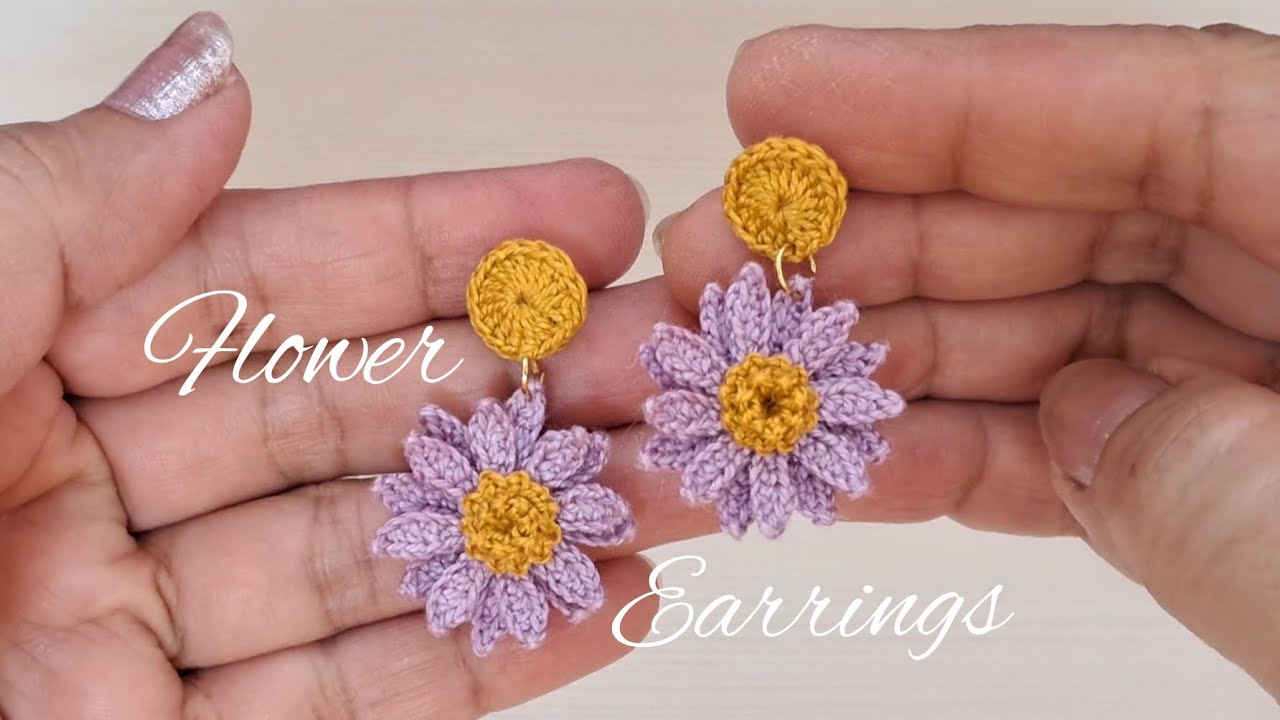 HOW TO MAKE CROCHET FLOWER EARRINGS | EASY TO MAKE | CROCHET EARRINGS |CROCHET FLOWER