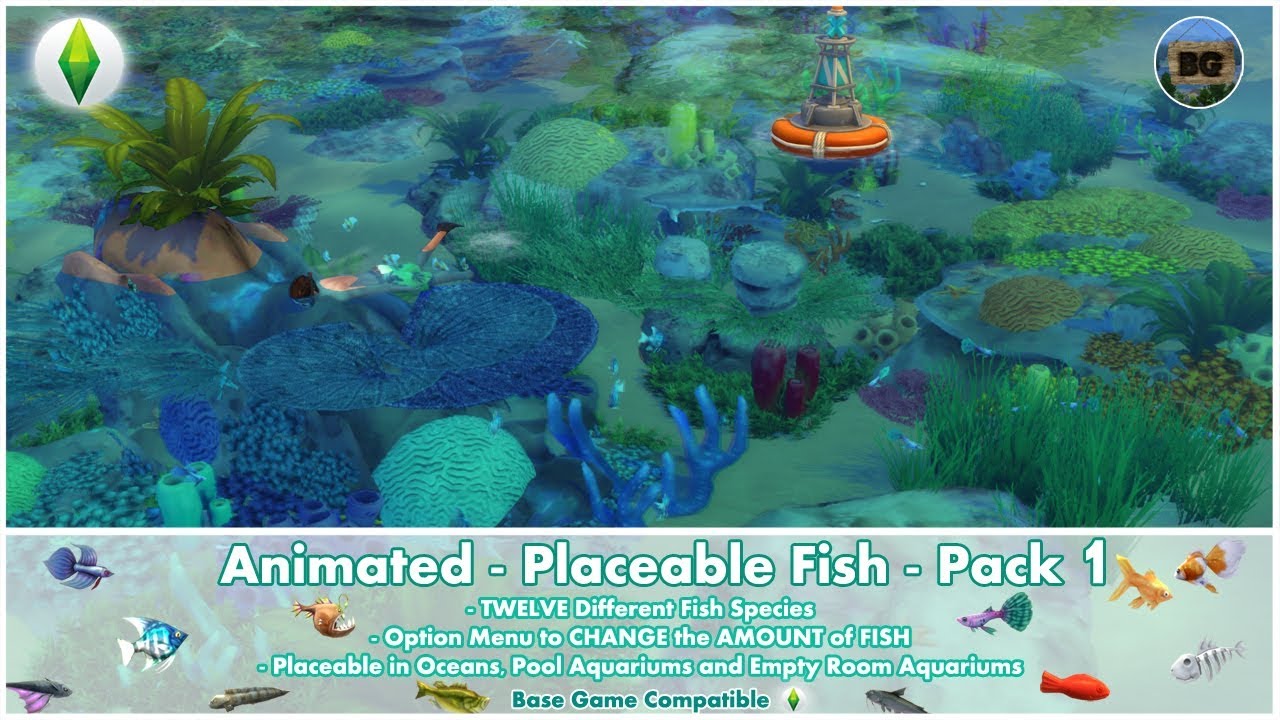 Bakies The Sims 4 Custom Content: Animated - Placeable Fish - Pack 1