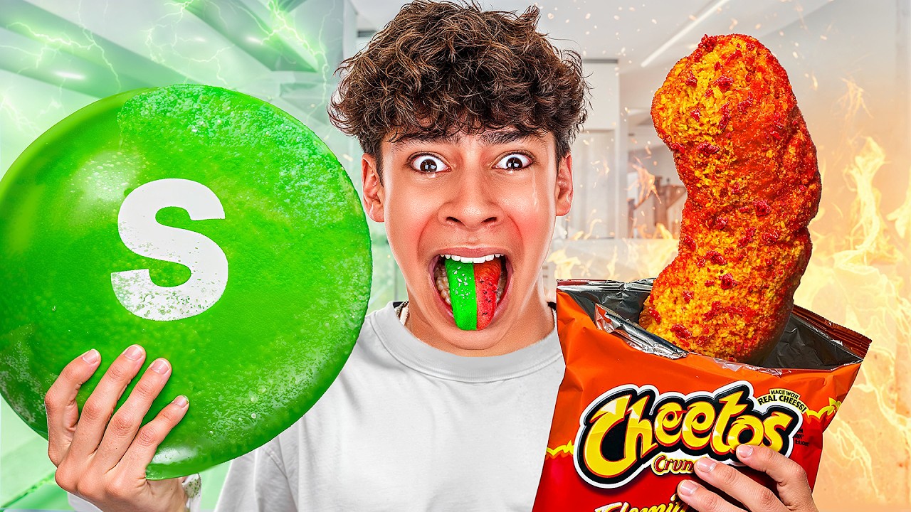 Giant SPICY vs SOUR Foods Challenge