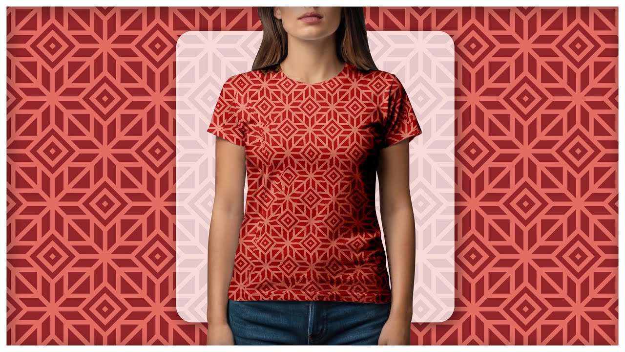How to Design Full Printed T Shirt or Jersey for Girl with Girly Seamless Geometric Pattern in Corel