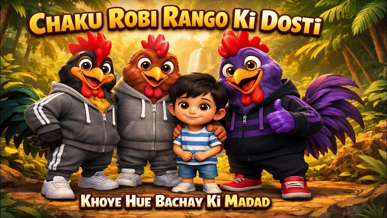 Chaku Robi Rango Ki Dosti | Khoye Hue Bachay Ki Madad | Kids Moral Story#kidslearning#moralstory 