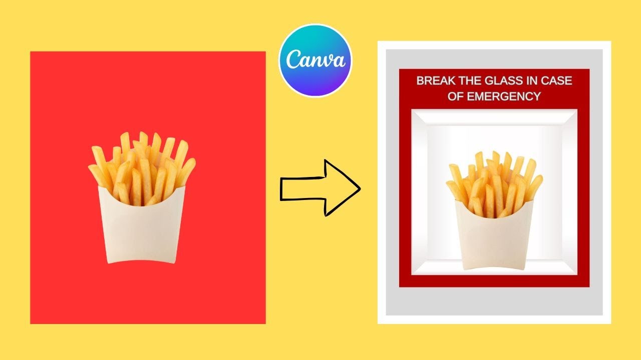 Canva Tutorial: How to design food poster in Canva | French fries poster design