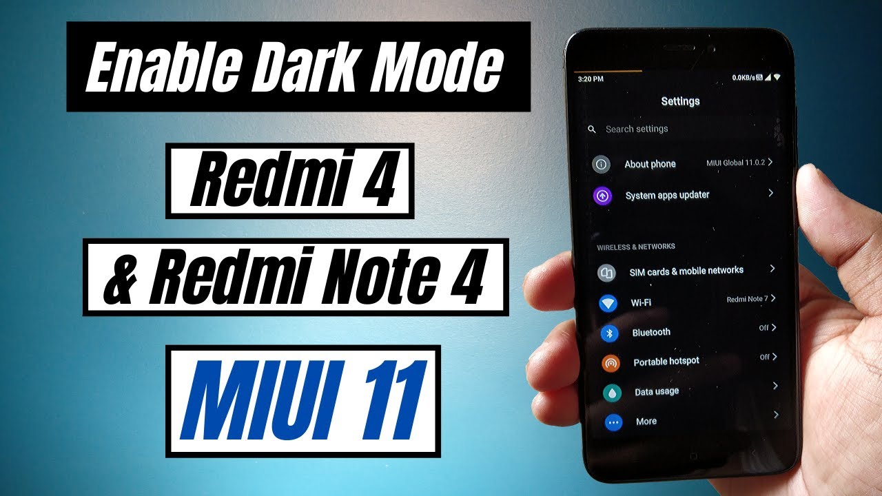 Enable dark mode in Redmi 4 || Dark mode in Redmi note 4 MIUI 11 || Jugad