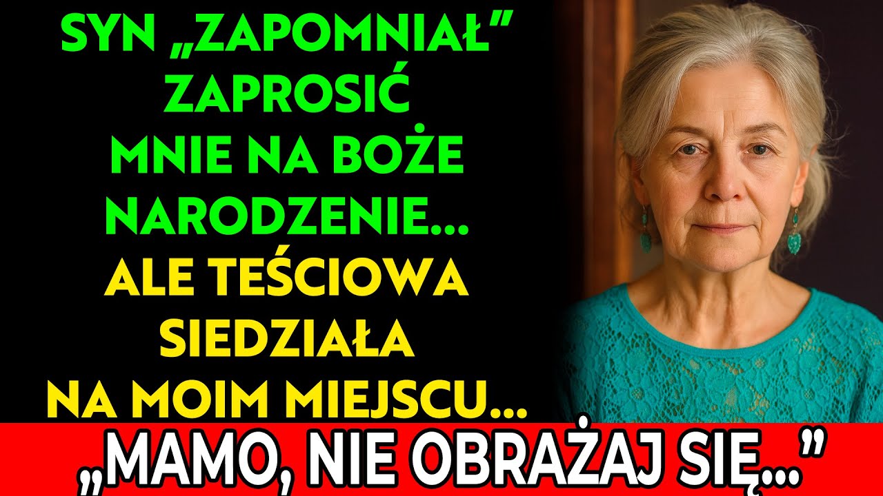 Mój syn ‘zapomniał’ zaprosić mnie na Boże Narodzenie, ale zaprosił teściową.‘Mamo, nie obrażaj się…’