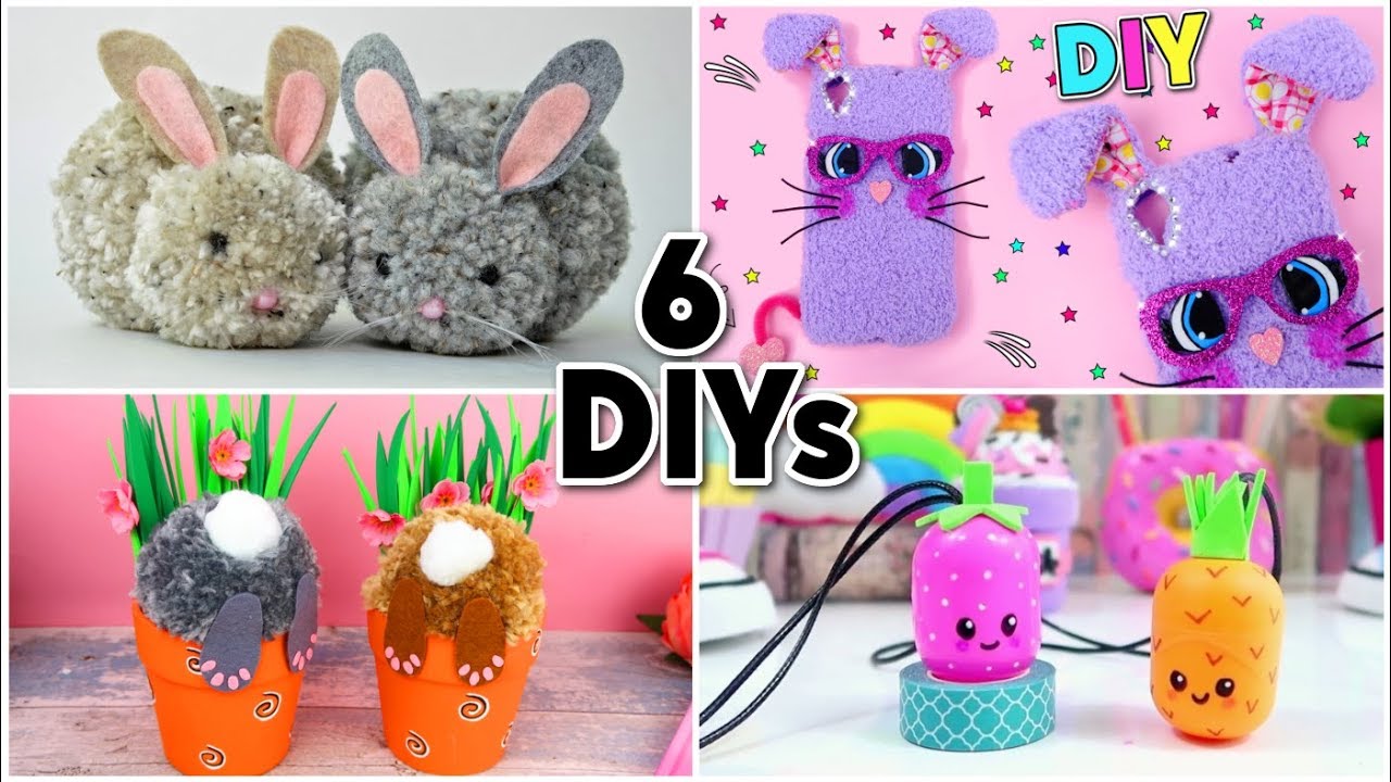 6 fai da te per PASQUA | coniglietti facili LAVORI ARTIGIANALI e uova LAVORI ARTIGIANALI PER BAMBINI