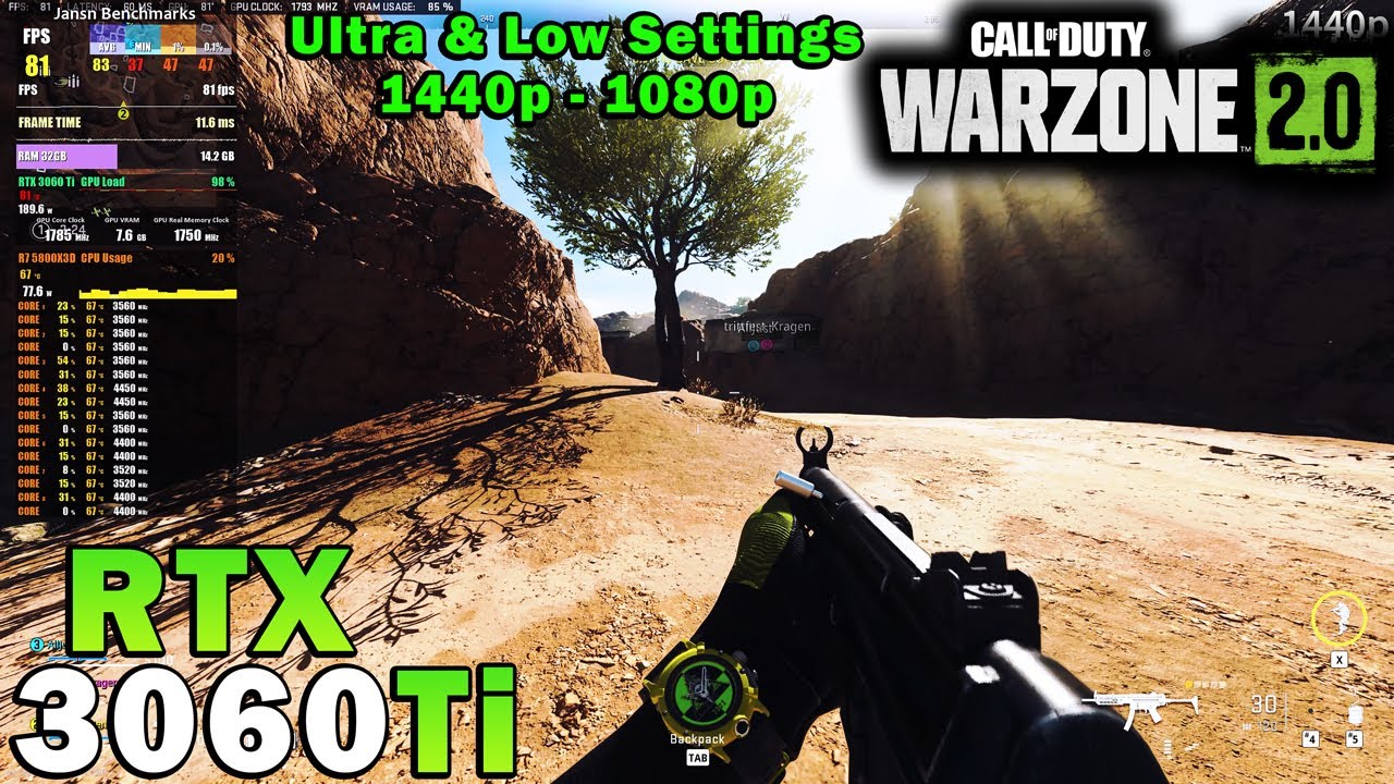 Call of Duty: WARZONE 2.0 BR | RTX 3060 Ti | Ryzen 7 5800X3D | 1440p - 1080p | Max & Low Settings