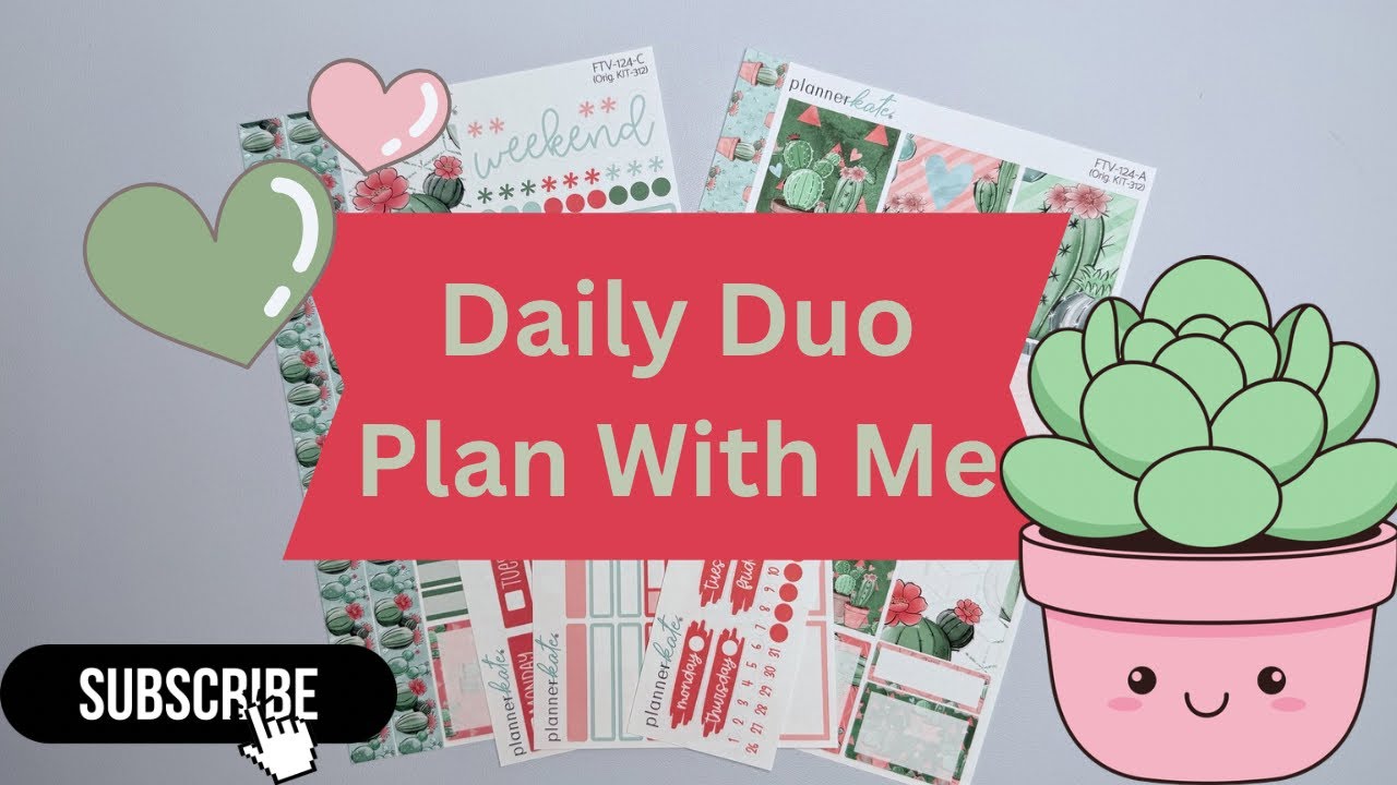 Erin Condren Daily Duo Plan With Me | Weekly Planning, Habits, To-Do Lists + Planner Kate Stickers