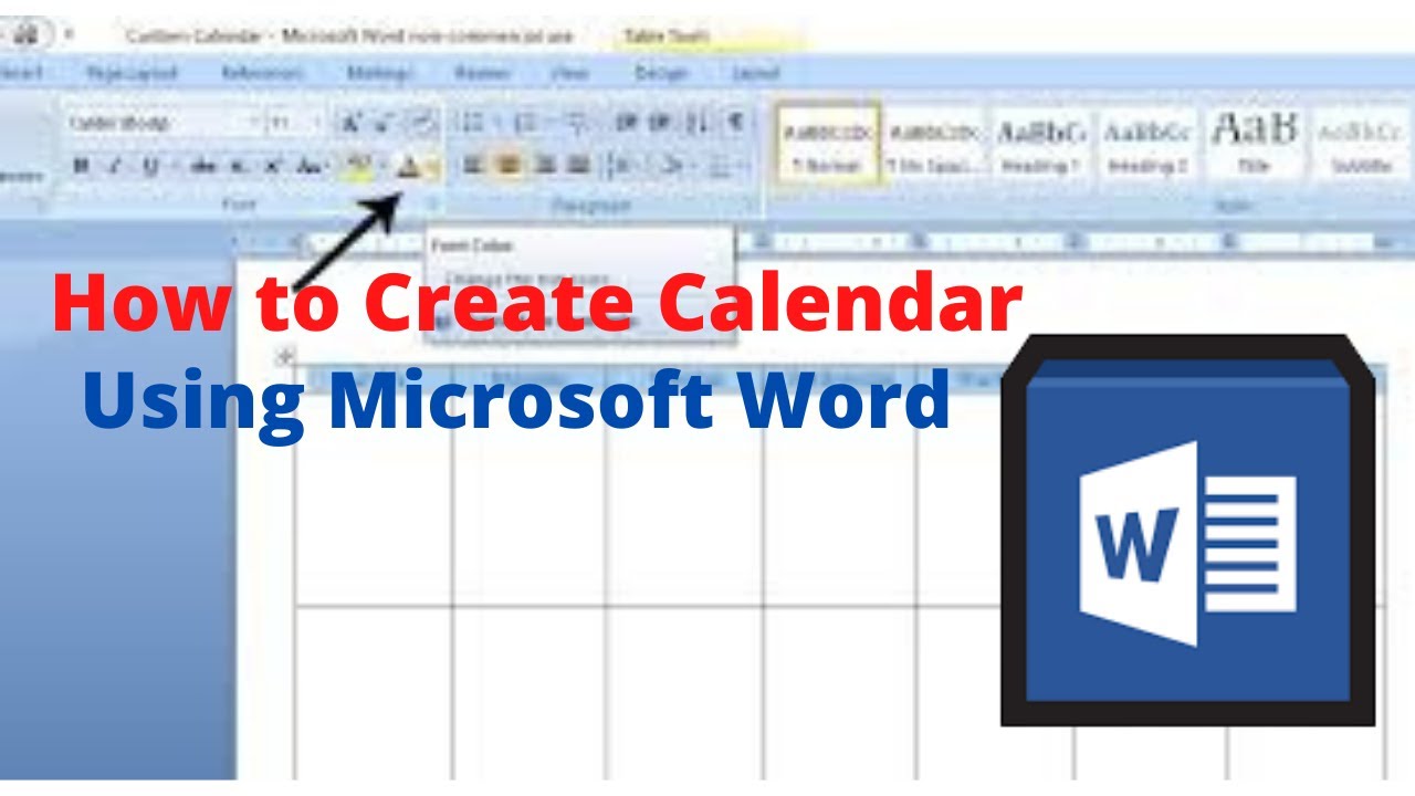 How to Create a calendar with Microsoft Word
