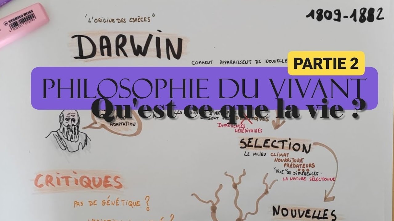 PHILOSOPHIE DU VIVANT, QU'EST-CE QUE LA VIE ? PARTIE 2 ( CLAUDE BERNARD, LAMARCK, DARWIN)