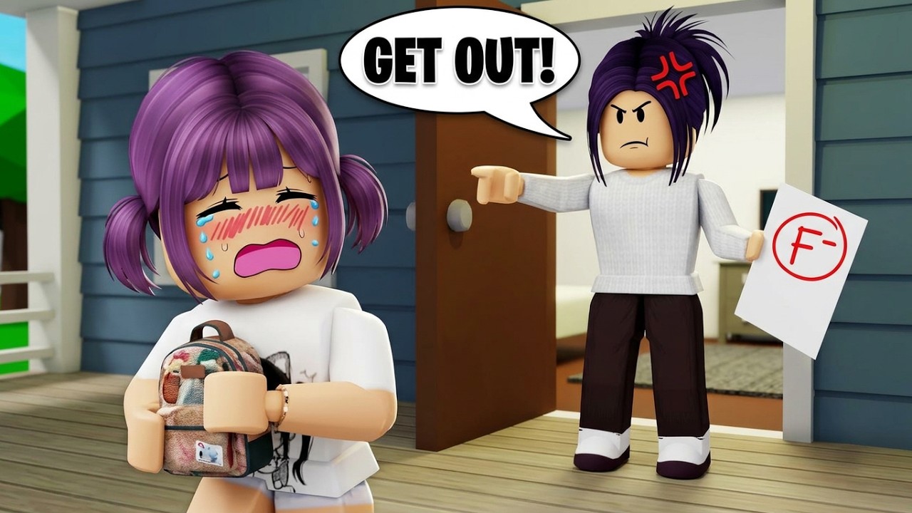 Emmi wyrzucona z domu przez złe oceny | Violet Roblox TV