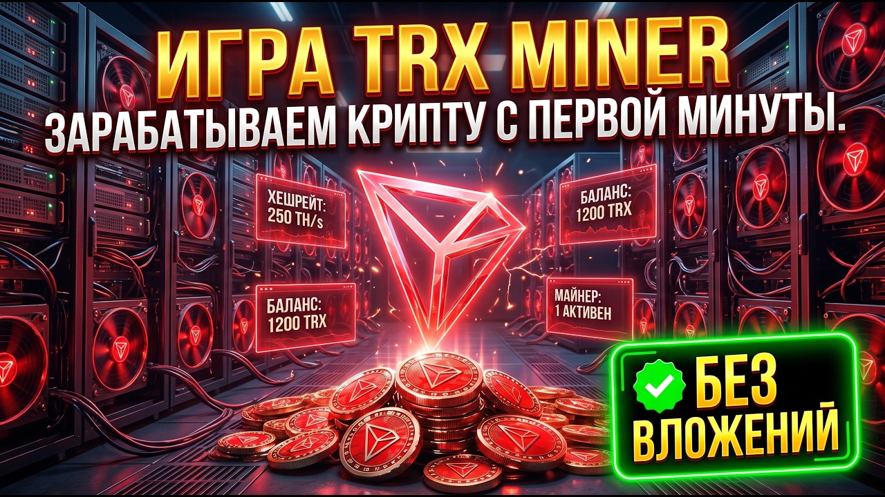 TRX MINER: 4 Майнера за 5 Минут! Фармим TRON (TRX) Без Вложений