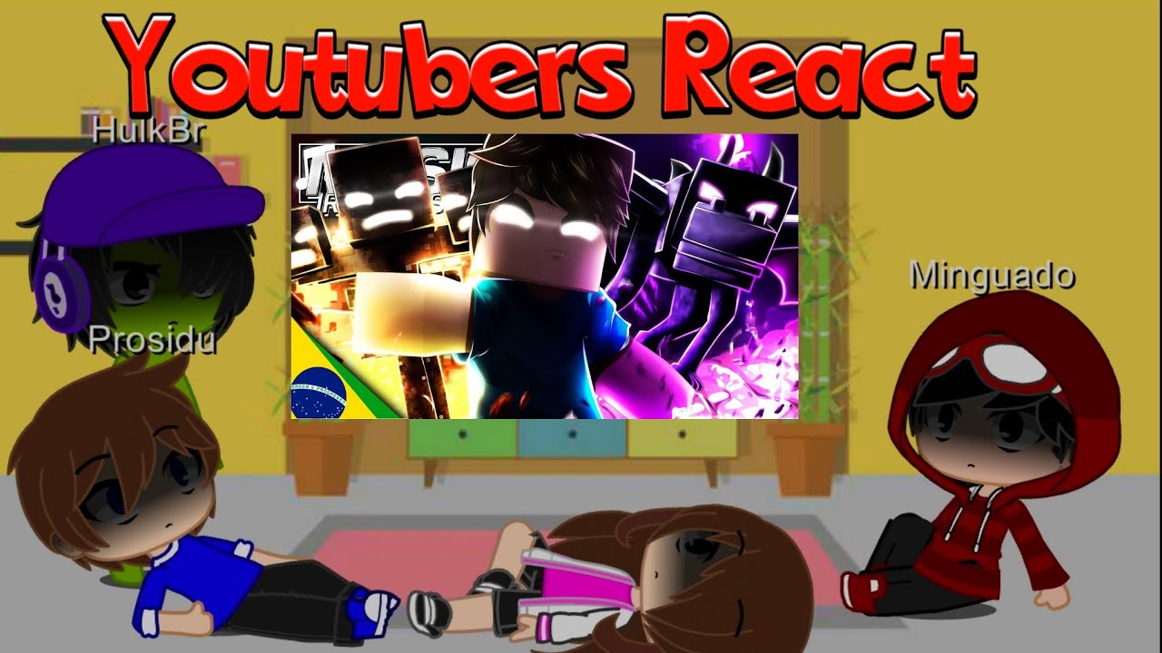 YouTubers de Minecraft  React Rap do White Bross, Ender Dragon, Herobrine (Gacha Club)