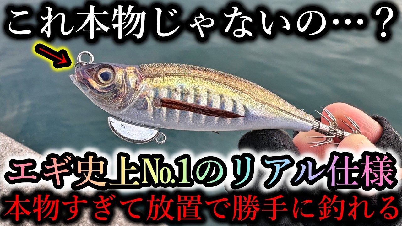 本物のアジにしか見えない究極エギ&hellip;リアルすぎて放置したら勝手にイカが釣れておかしい
