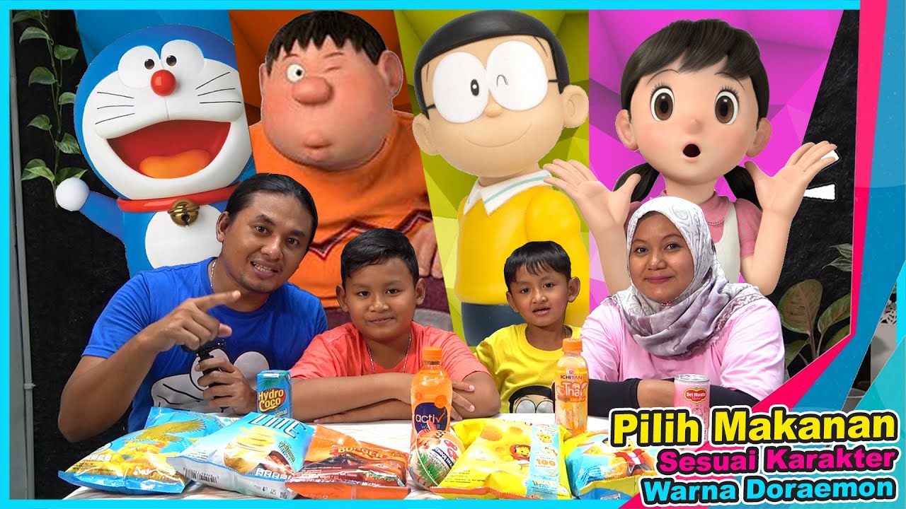 Tantangan Berburu Makanan Warna Karakter Doraemon | Praya Family