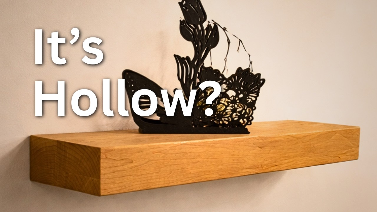 Building floating shelves to look like solid wood
