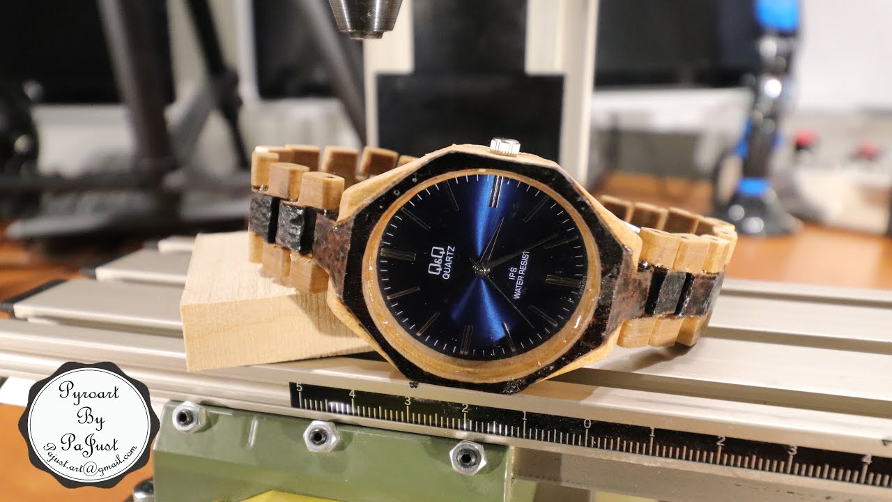 How to Make a Homemade Wooden Watch with pyrography design