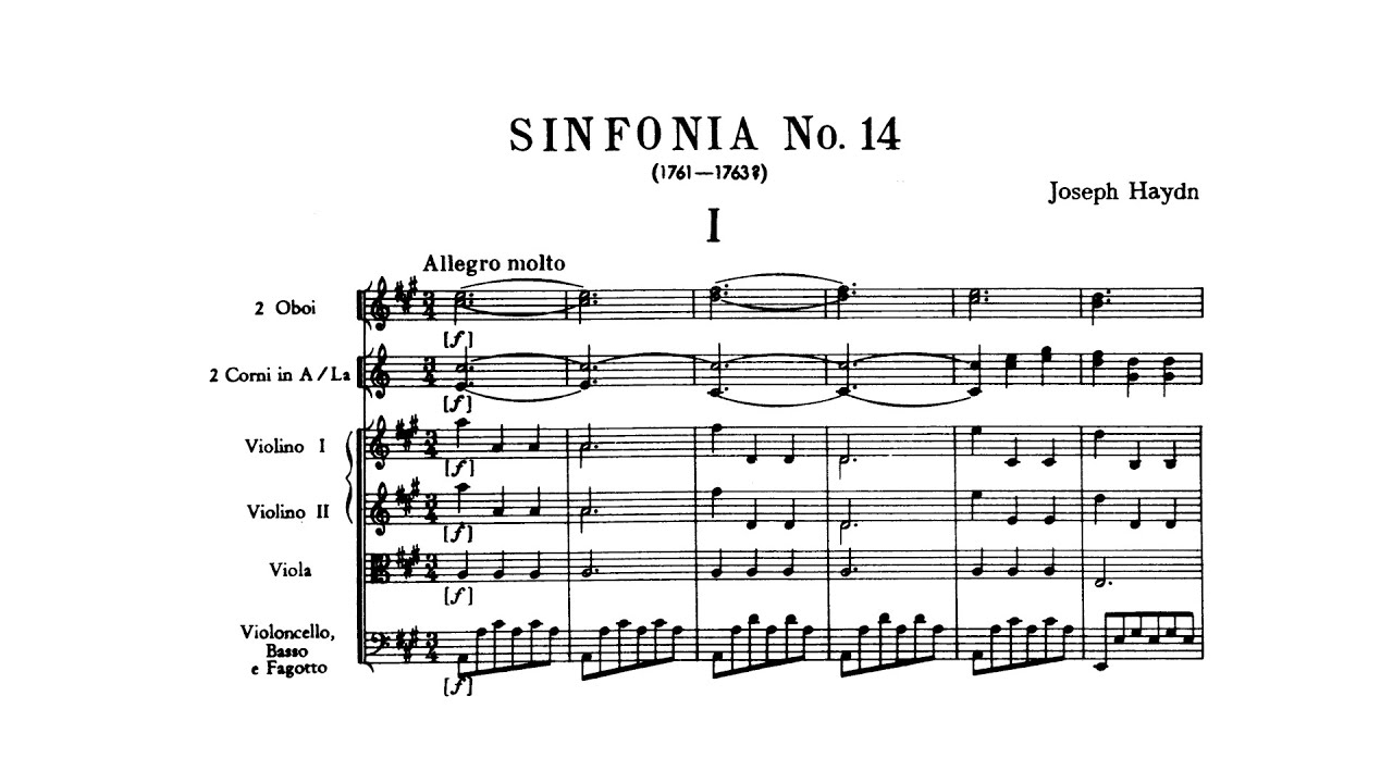 Haydn: Symphony No. 14 in A major (with Score)