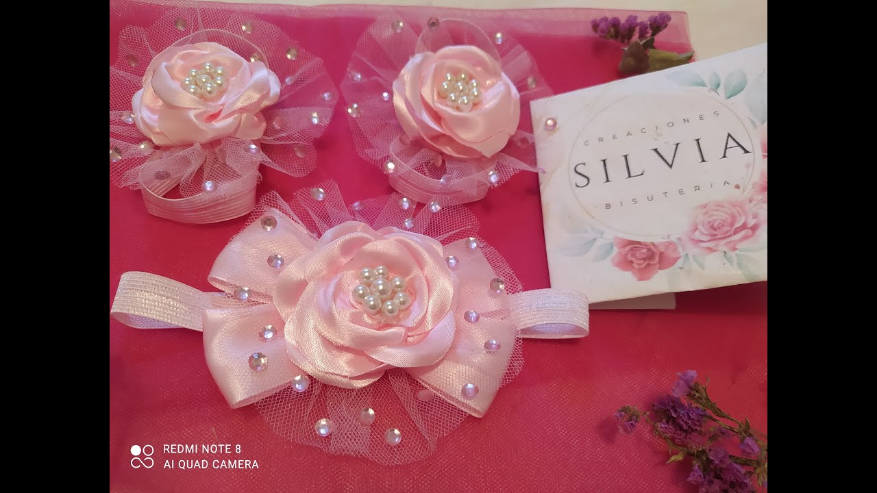 Como hacer pies descalzos y tiara para bebes recién nacidos || DIY Creaciones y Bisutería Silvia