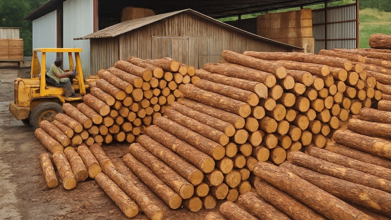 Most Satisfying Transformation – Massive Logs Turned into Perfect Construction Boards