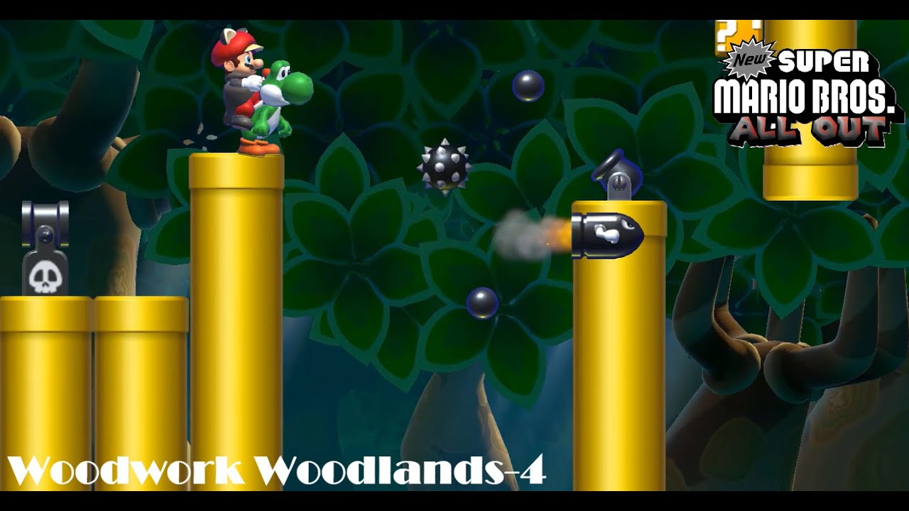 New Super Mario Bros.: All Out – Woodwork Woodlands-4 (SMM2 Showcase)