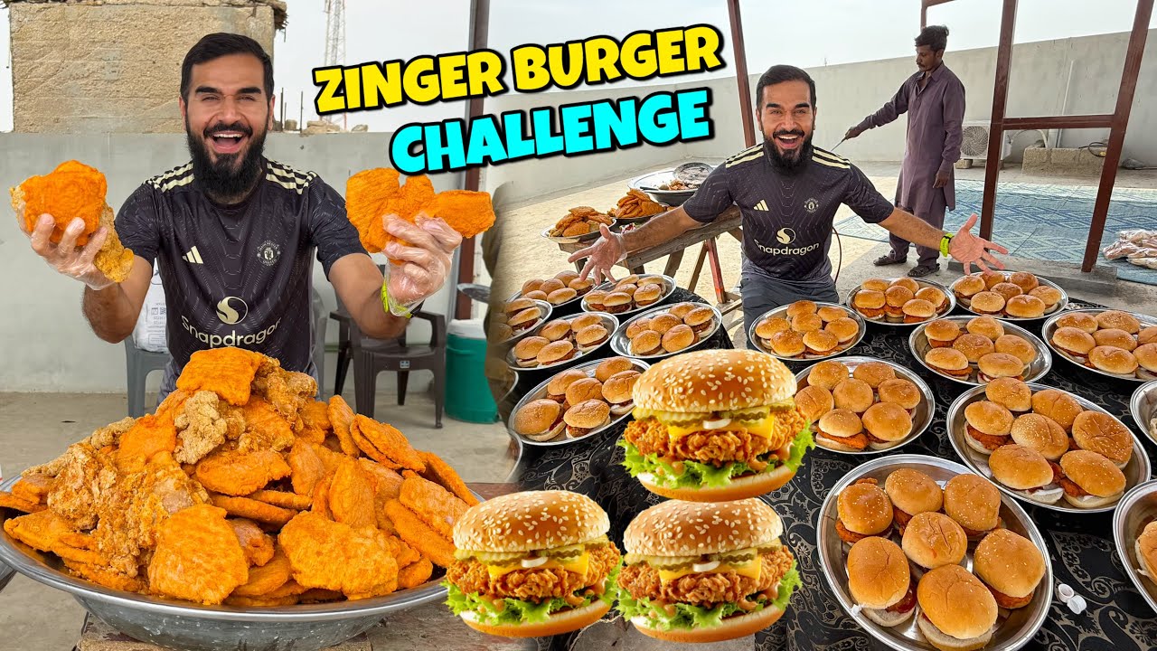 Making hundreds of zinger burgers in 2 hours Challenge 😂🍔