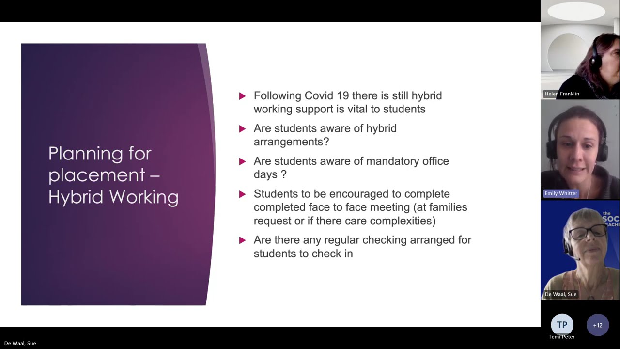 Team around the student: Role of Team Managers & Senior Practitioners in student placements.