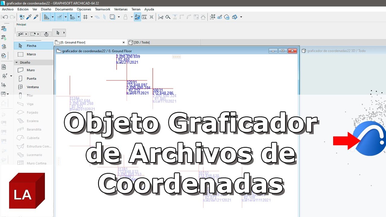 #ARCHICAD OBJETO GRAFICADOR DE COORDENADAS 3D