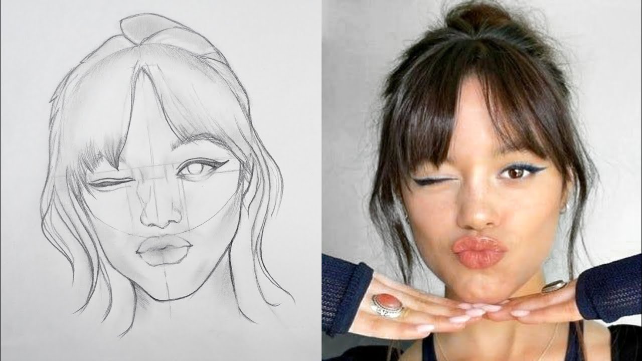 Basic Drawing | how to draw a girl | Pencil Drawing step by step ( jenna Ortega) Wednesday Addams