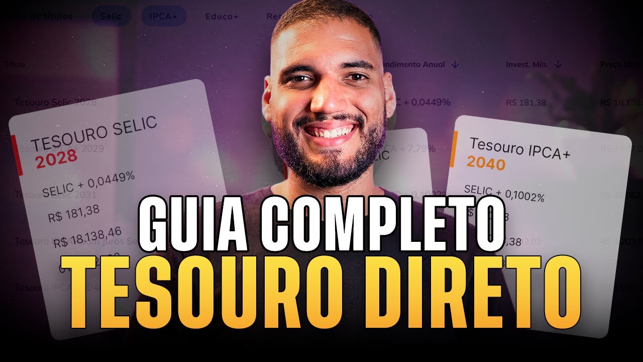 AULA COMPLETA SOBRE TESOURO DIRETO | SELIC, PREFIXADO, IPCA, RENDA+, EDUCA+ QUAL MELHOR?