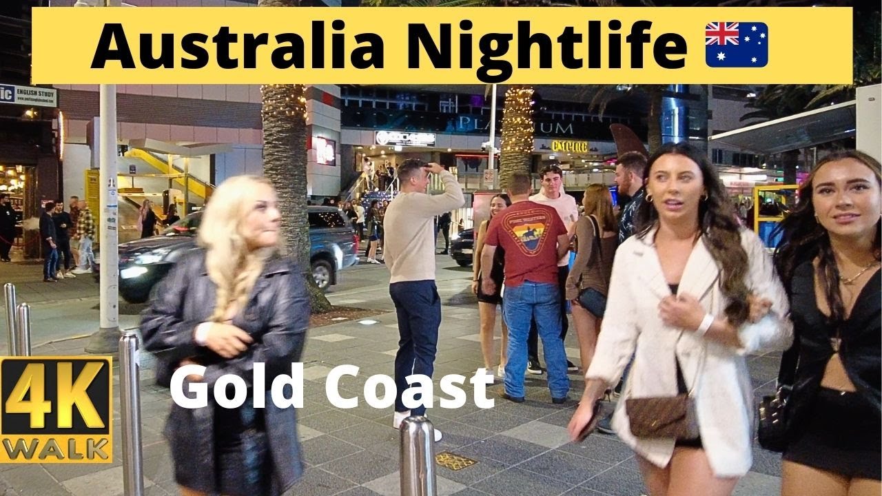 Nightlife in Australia Gold Coast 🇦🇺 4k Walk Saturday Night 2024