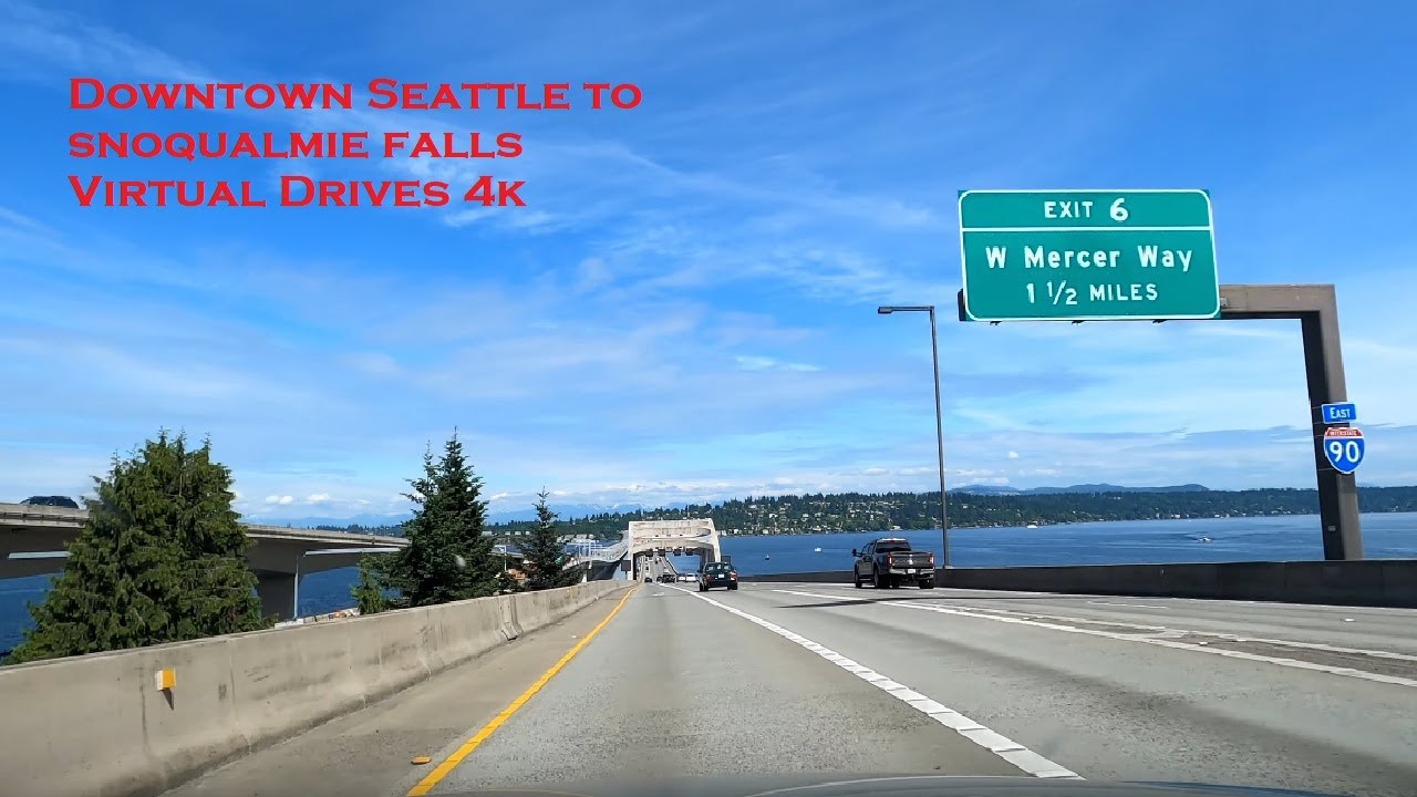 Driving Downtown Seattle to Snoqualmie Falls | Virtual Drives 4k