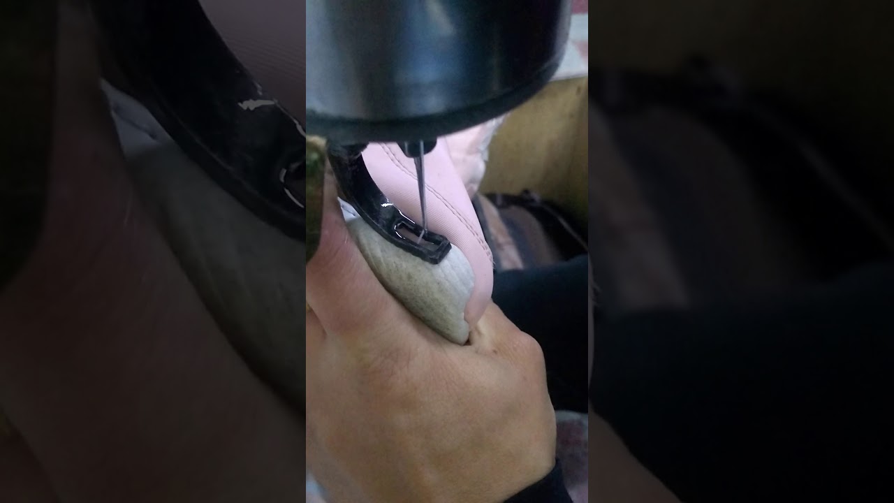 Maquina loka china cosiendo suelas