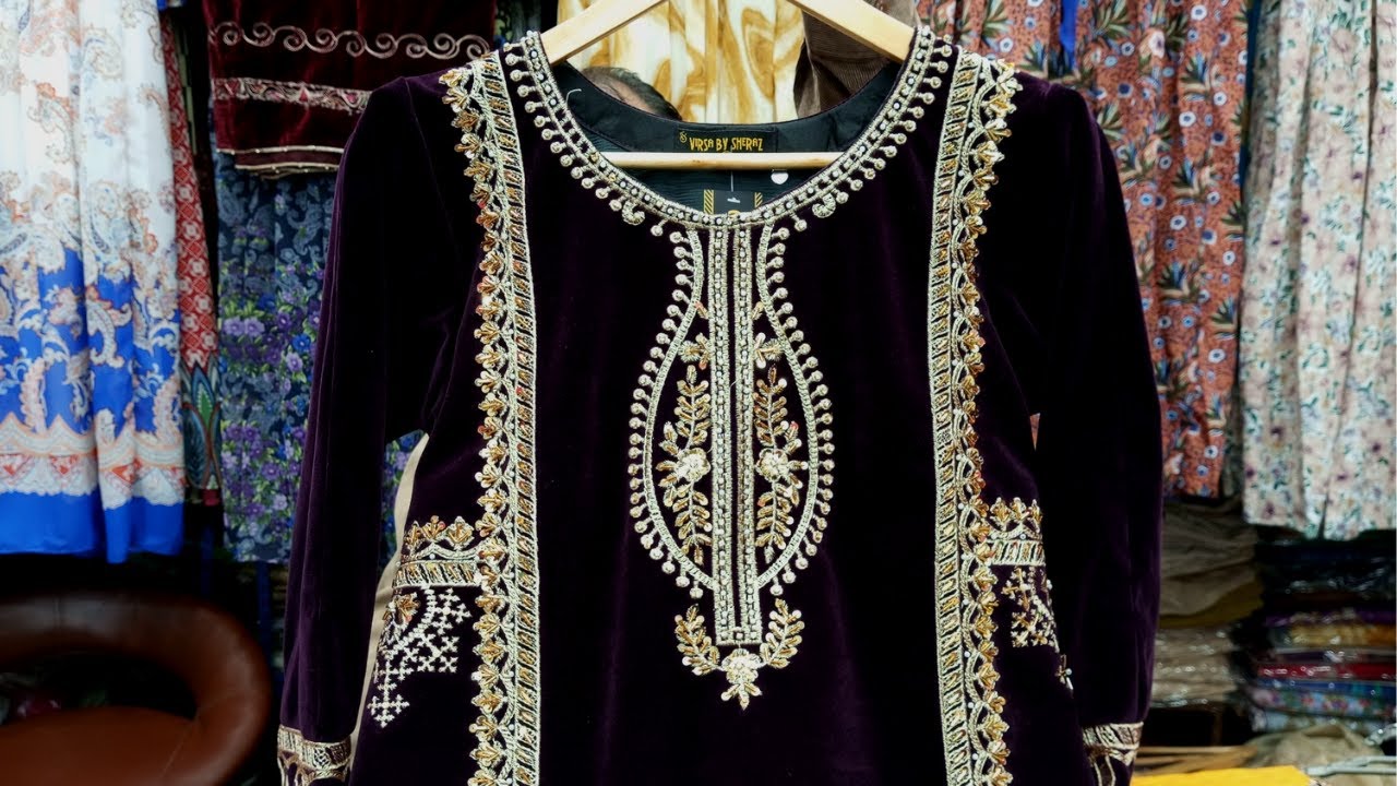 Latest Pakistani Designer Velvet Party Wear Dresses 