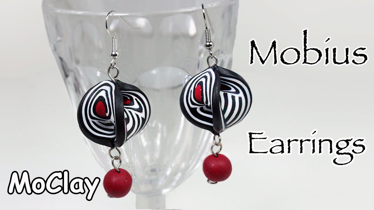 DIY Mobius earrings with easy millefiori cane