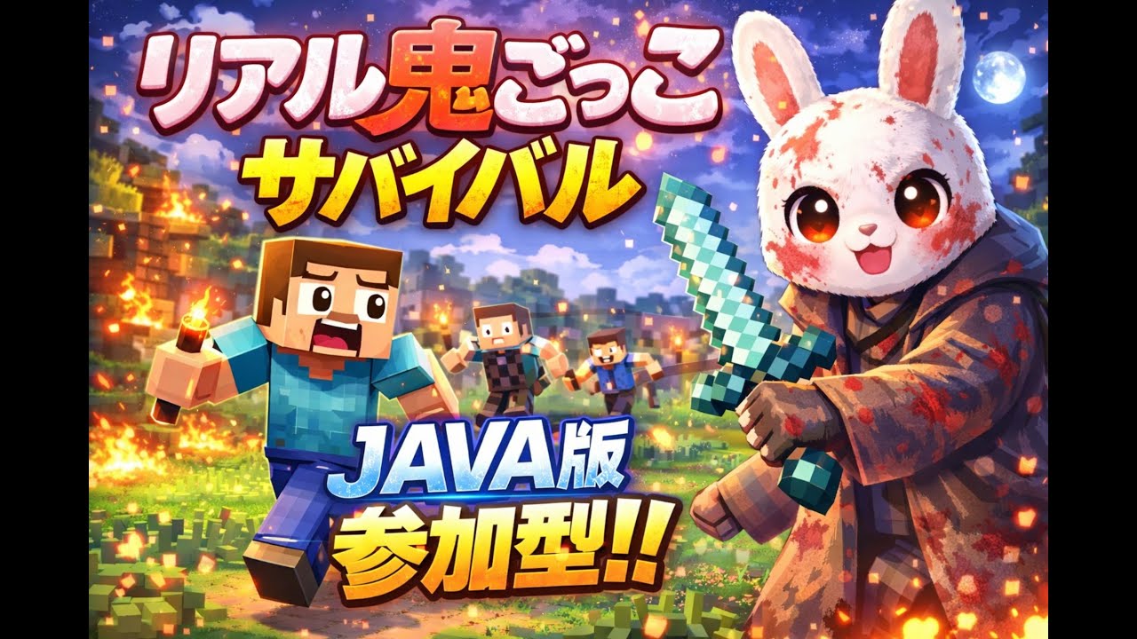 休止前最後の【マイクラ統合版】リアル鬼ごっこサバイバル＆ピエロサバイバル参加型　【初見さん大歓迎】