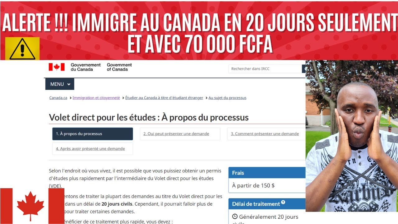 🚨IMMIGRE EN 20 JOURS AU CANADA ET AVEC 70 000 FCFA 🇨🇦: VOLET DIRECT POUR LES ETUDES