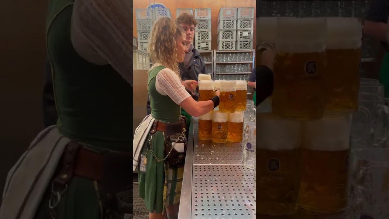 Wiesn-Bedienung Verena stemmt 13 Ma&szlig;!