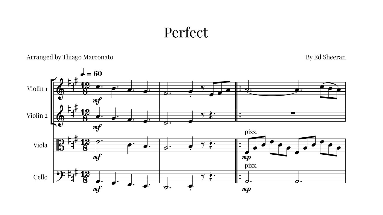 PERFECT (Ed Sheeran) | String quartet