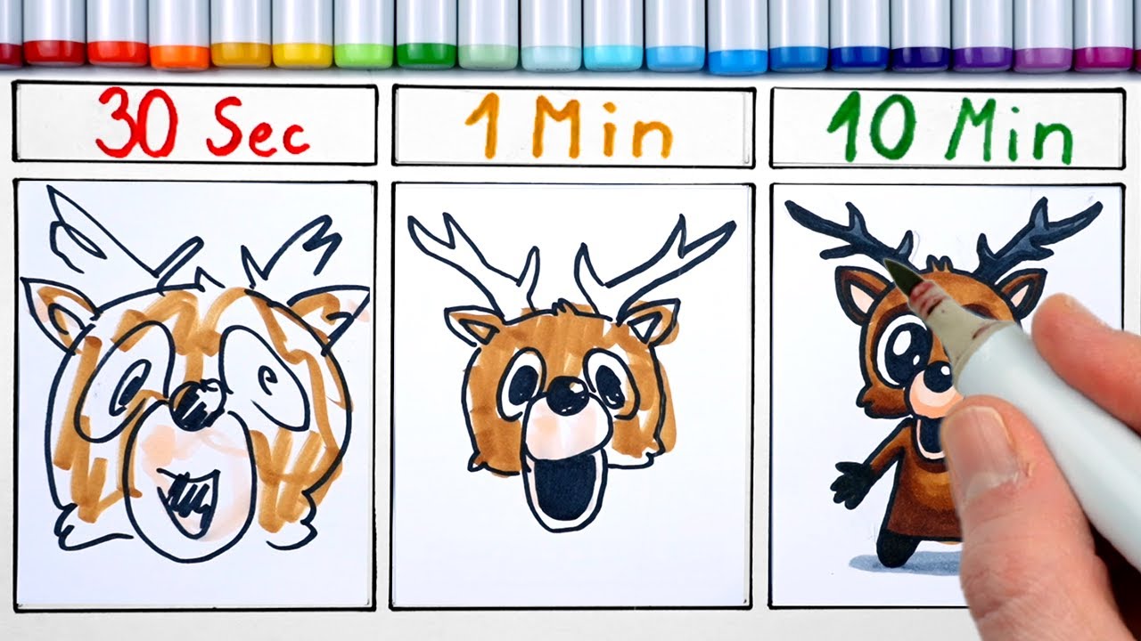 Drawing THE DEER, but ONLY 30 Seconds vs 1 Minute vs 10 Minutes Roblox
