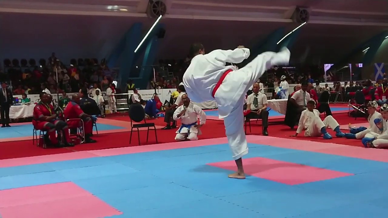 Achmat Hassiem performs Ashihara Kata Kumite 4 at the Commonwealth Karate Championships